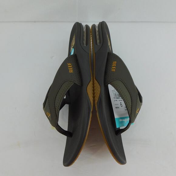 REEF Men's Flip Flops Fanning Brown Gum Bottle Sandal Opener Size 9 New - Picture 9 of 12